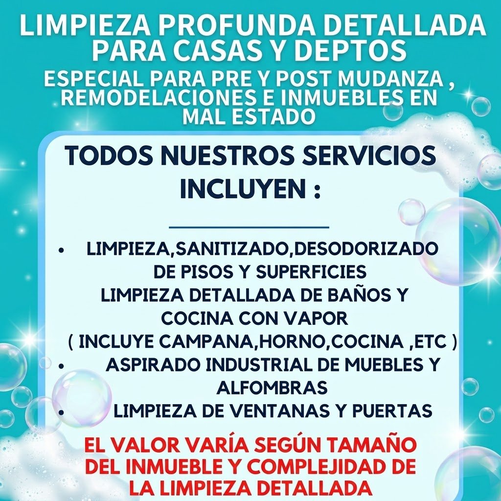 Limpieza profunda detallada a domicilio en Lampa, Santiago: casas y deptos, pre y post mudanza, remodelaciones e inmuebles en mal estado